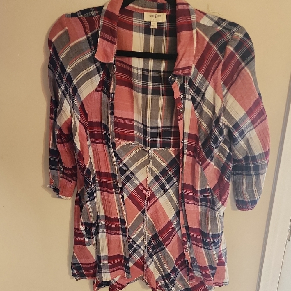 Plaid Button-Up Shirt